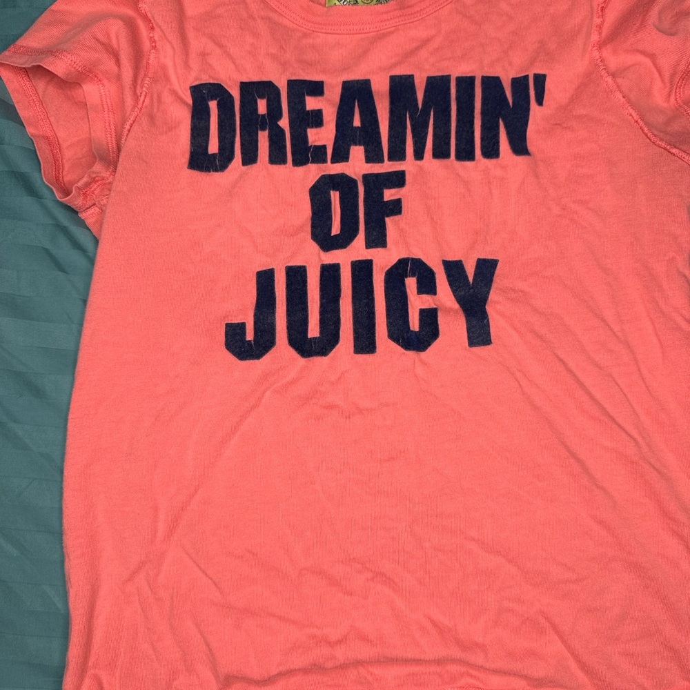 Juicy Couture Pink Tee with Navy Text